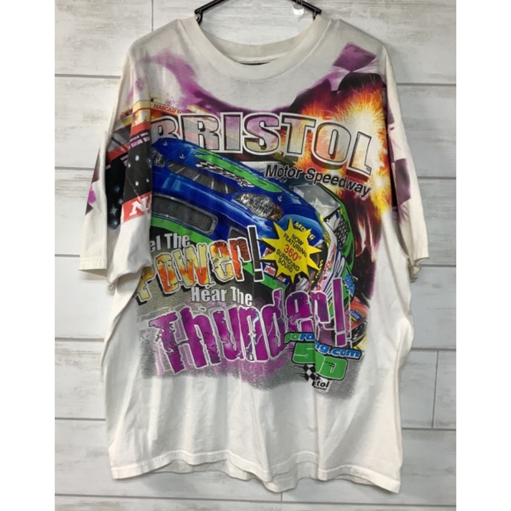 Y2K NASCAR Bristol Motor Speedway Double Sided Graphic Tee Mens Size XL Chase